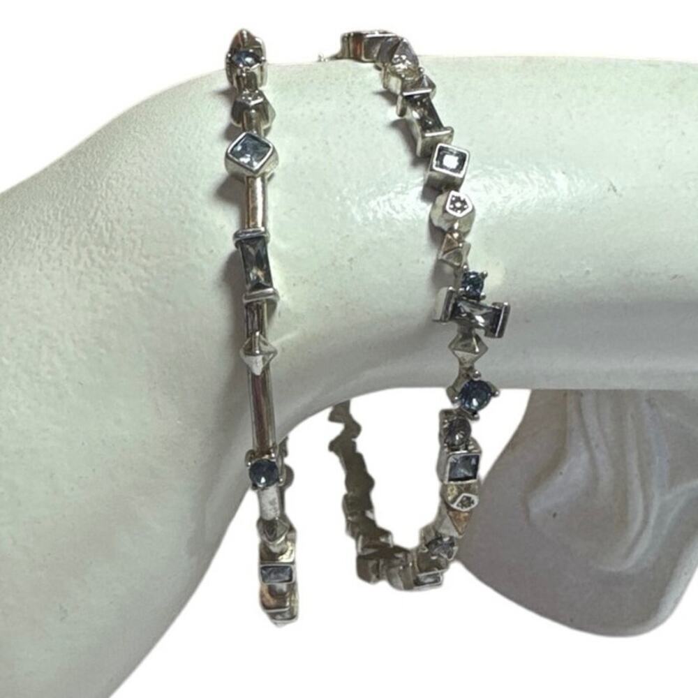 Kendra Scott Stackable Malia Silver Bangle Bracelets Set Of 2 in Lilac Mix - Picture 2 of 5